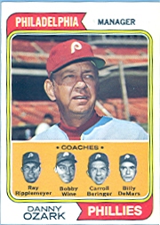 1974 Topps Baseball Cards      119     Danny Ozark MG